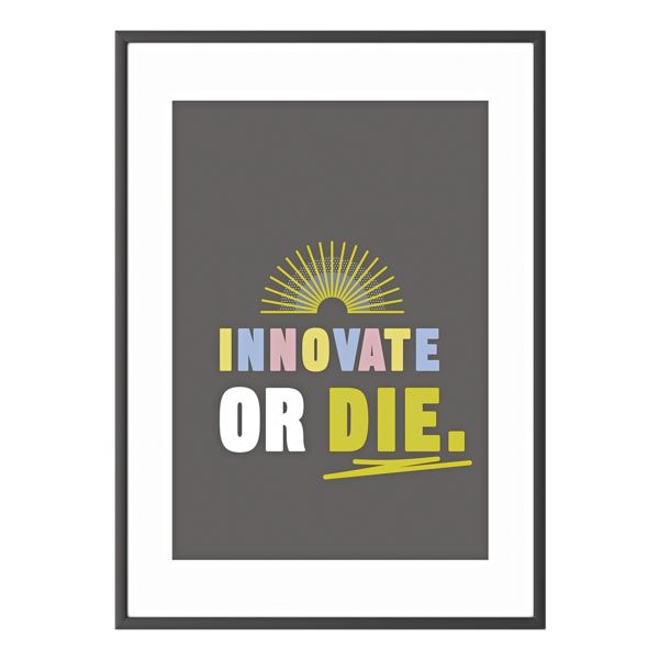 Paperflow Cadre dcoratif mural A3  Innovate or die  cadre noir