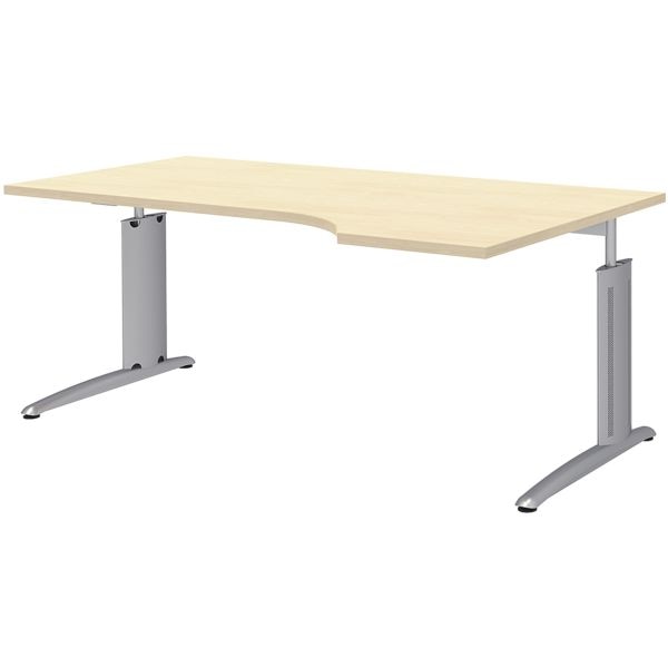 rhr table de forme libre  droite rglable en hauteur (manuellement) Techno 180 cm, pitement en L argent