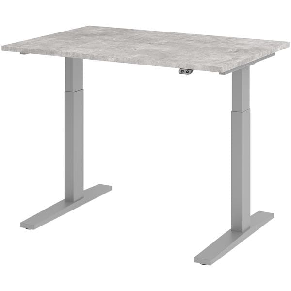 HAMMERBACHER bureau rglable en hauteur (lectrique) VXMKA12 Upper Desk 120 cm, pitement en L argent