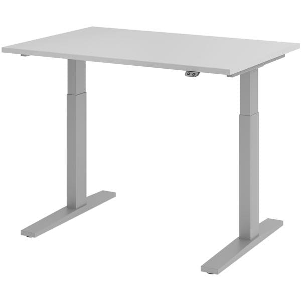 HAMMERBACHER bureau rglable en hauteur (lectrique) VXMKA12 Upper Desk 120 cm, pitement en L argent