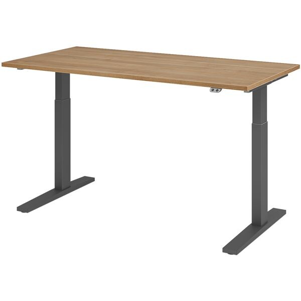 HAMMERBACHER bureau réglable en hauteur (électrique) VXMKA16 »Upper Desk« 160 cm, piètement en L couleur graphite