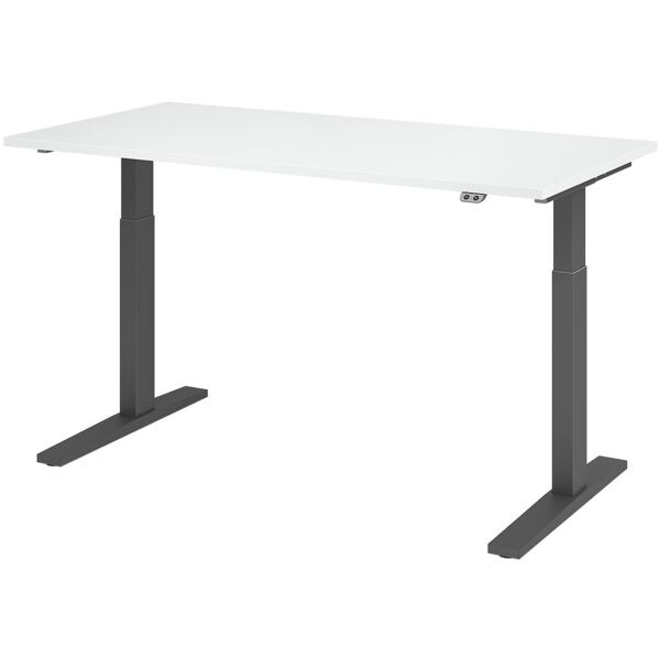HAMMERBACHER bureau rglable en hauteur (lectrique) VXMKA16 Upper Desk 160 cm, pitement en L couleur graphite