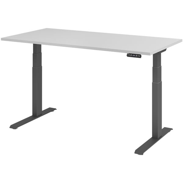 HAMMERBACHER bureau rglable en hauteur (lectrique) VXDKB16 Upper Desk 160 cm, pitement en L couleur graphite