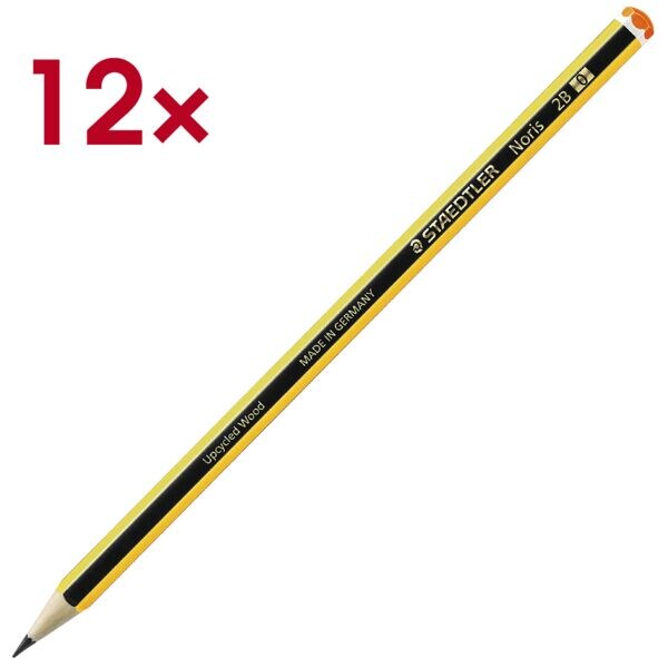 12x STAEDTLER Noris, 2B, sans gomme