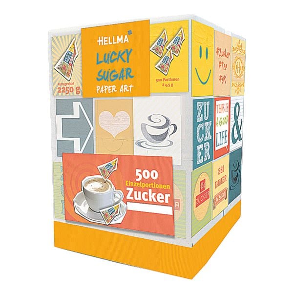 Hellma Paquet de 500 morceaux de sucre  Lucky Sugar Paper Art 