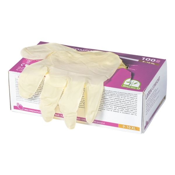 100 Papstar gants jetables Latex, Taille XL couleurs nature