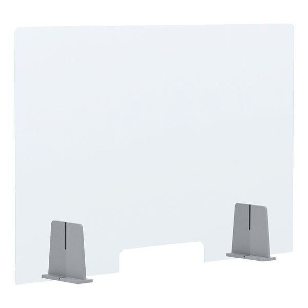 Paperflow Panneau de protection pour bureau contre projections nasales et buccales, transparent en PMMA 98 x 15 x 65 cm