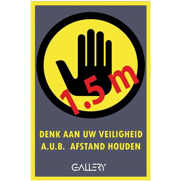 GALLERY Autocollant d'avertissement  Veuillez garder une distance d'1,5 m , A5, nerlandais