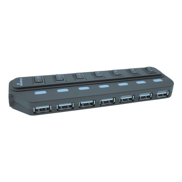MediaRange Hub USB-2.0 1:7  MRCS504  avec interrupteurs spars