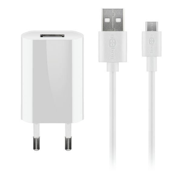 goobay Lot chargeur micro USB 1 A blanc