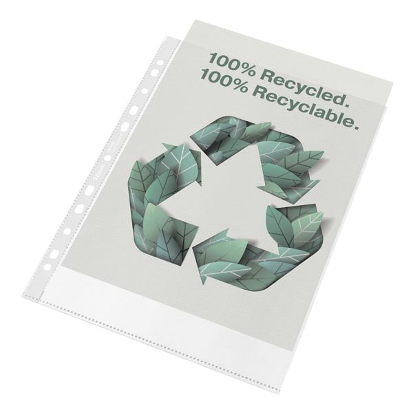 Esselte pochette perfore 100% recyclable A4 grain, ouverture en haut - 100 pice(s)