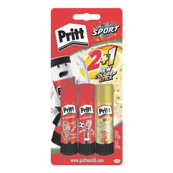 Pritt Offre GRATUITE : 2x Pritt  Stick  (22 g) + Pritt GRATUIT  Stick GOLD  (20 g)