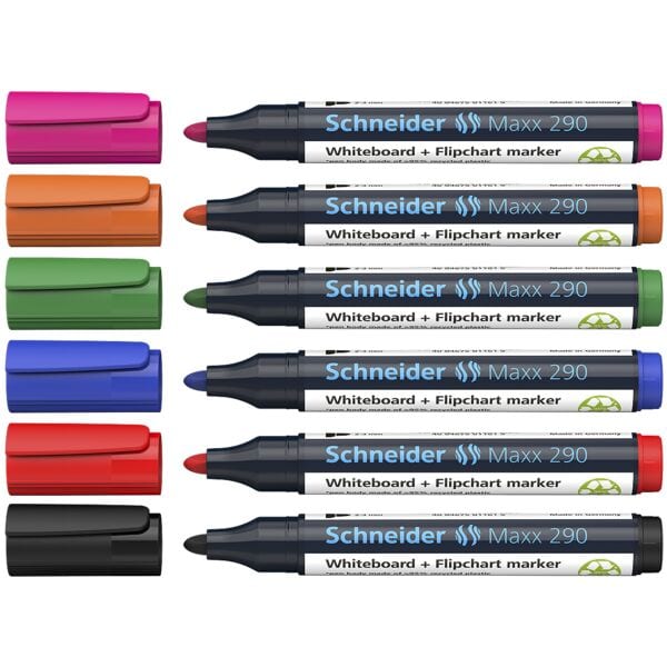 Schneider tui de 6 marqueurs pour tableaux blancs et flipcharts  Maxx 290 