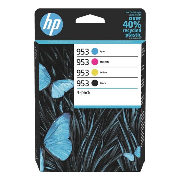 HP Lot de cartouches jet d'encre HP 953 CMYK, cyan, magenta, jaune, noir - 6ZC69AE