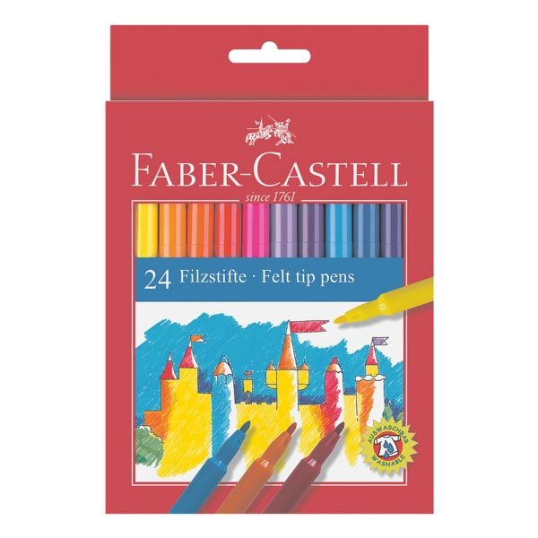 Faber-Castell Paquet de 24 feutres de couleurs assorties