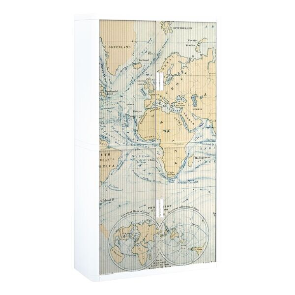 easyOffice Armoire  rideaux verrouillable, 110 x 204 cm, acier / plastique