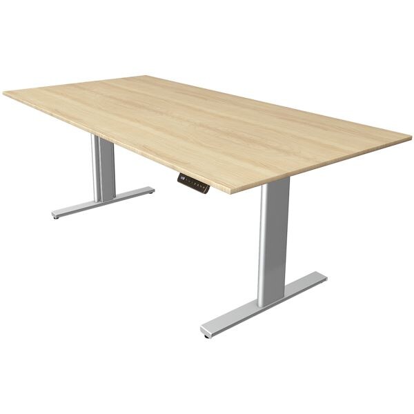 Kerkmann table assis-debout réglable en hauteur électrique »Move 3« 200 cm, piètement en T argenté