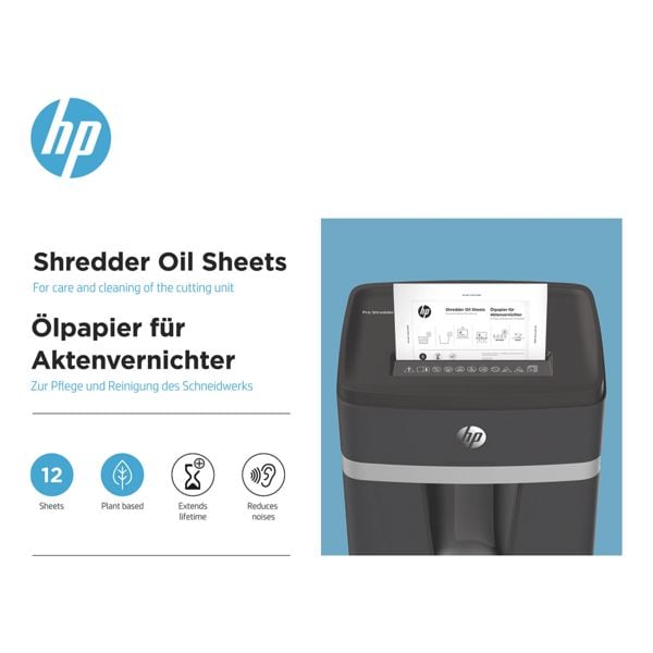 HP Feuilles lubrifiantes pour destructeur de documents  12 feuilles 