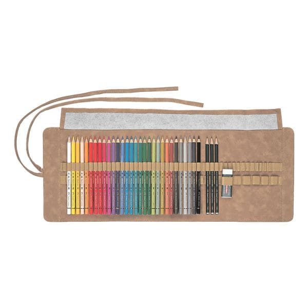 Faber-Castell Crayons de couleur  Polychromos  rouleau de 34 pices