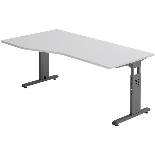 HAMMERBACHER bureau O-Line 180 cm, pitement en L couleur anthracite