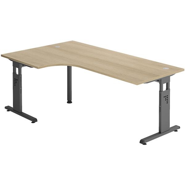 HAMMERBACHER bureau O-Line 200 cm, pitement en L couleur anthracite