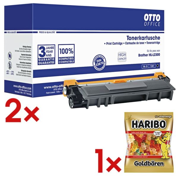 OTTO Office 2x toner quivalent Brother  TN-2320  avec bonbons glifis  Oursons d'Or 