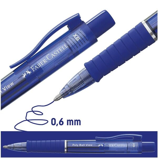 Faber-Castell Poly Ball View XB Stylo-bille convenant aux documents officiels