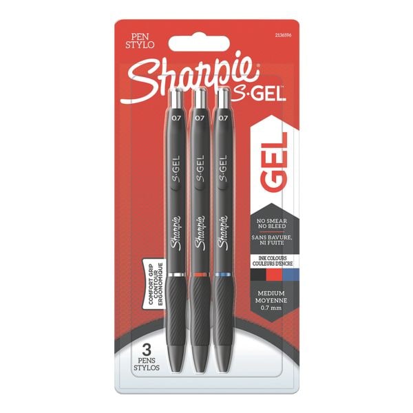 Sharpie Paquet de 3 stylos roller gel  S-gel  0,7 mm