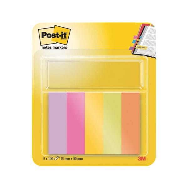Post-it Notes Markers lot index repositionnables Page Marker Energetic Collection 670-5-TFEN 15 x 50 mm, papier