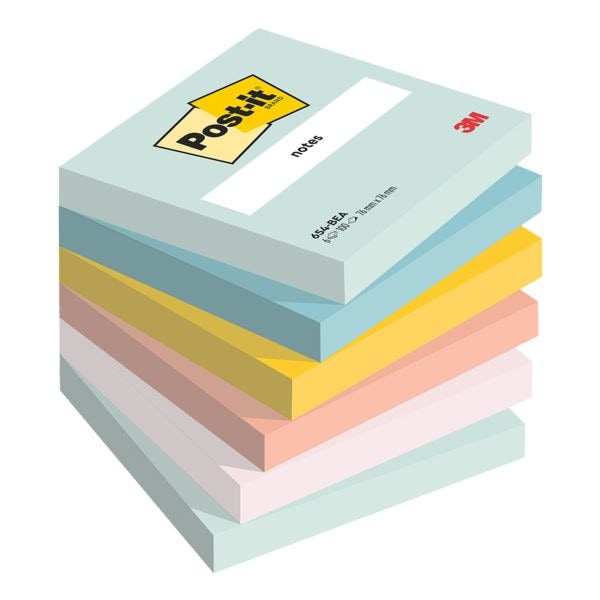 6x Post-it Notes bloc de notes repositionnables Beachside Collection 7,6 x 7,6 cm, 600 feuilles au total 654-6-BEA 6x Post-it Notes bloc de notes repositionnables Beachside Collection 7,6 x 7,6 cm, 600 feuilles au total 654-6-BEA
