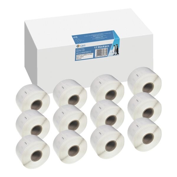 G&G 12x 260 tiquettes  remplace Dymo 99010/ S0722370  36 x 89 mm