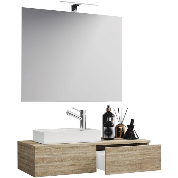 VCM Morgenthaler Lot de 3 meubles de salle de bains « Gudas » miroir VCM Morgenthaler Lot de 3 meubles de salle de bains « Gudas » miroir