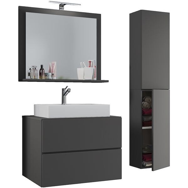 VCM Morgenthaler Lot de meubles de salle de bains 4 pièces « Lendas L » 80 cm VCM Morgenthaler Lot de meubles de salle de bains 4 pièces « Lendas L » 80 cm