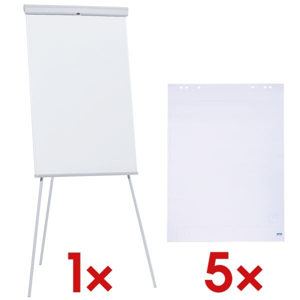 OTTO Office Flipchart « Standard » avec 5 blocs pour flipchart neutre