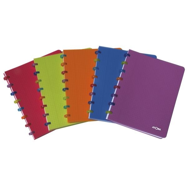 10x Atoma cahier d’cole Tutti Fruit Rings A5  carreaux 4 x 8 mm, pour toutes les classes