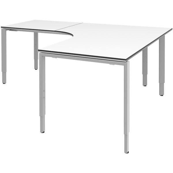 rhr bureau Objekt Plus 180 cm, 4 pieds couleur aluminium