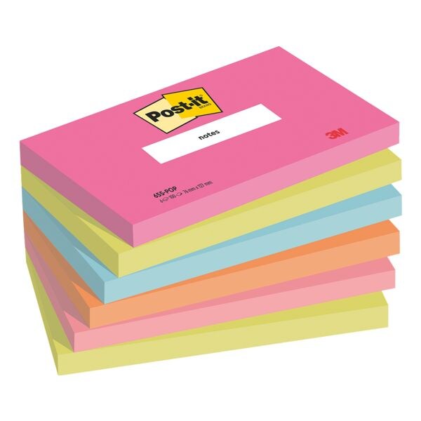 6x Post-it Notes blocs de notes repositionnables Poptimistic Collection 12,7 x 7,6 cm, 600 feuilles au total