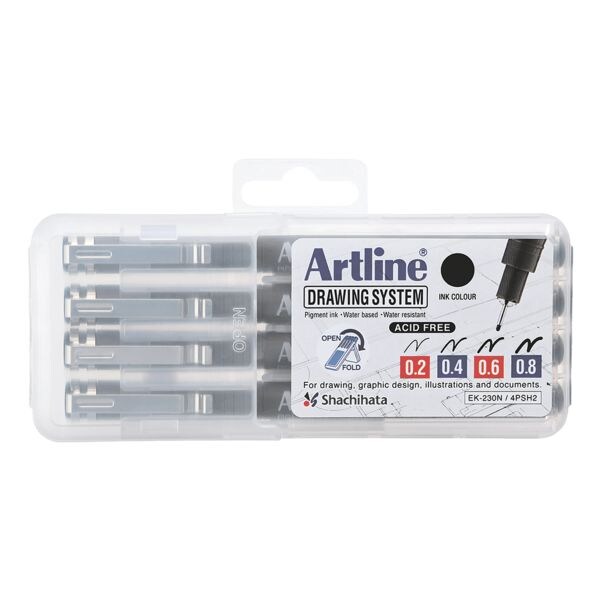 Artline lot feutres fins Drawing System 0,2 - 0,8 mm 0,2  - 0,8mm