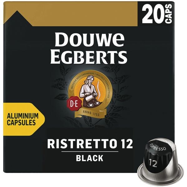 DOUWE EGBERTS Paquet de 20 capsules de caf pour expresso  Ristretto 12 Black 