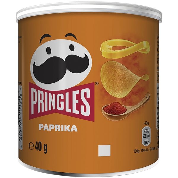 Pringles 12 paquets de chips de pommes de terre  Pringles Paprika  40 g