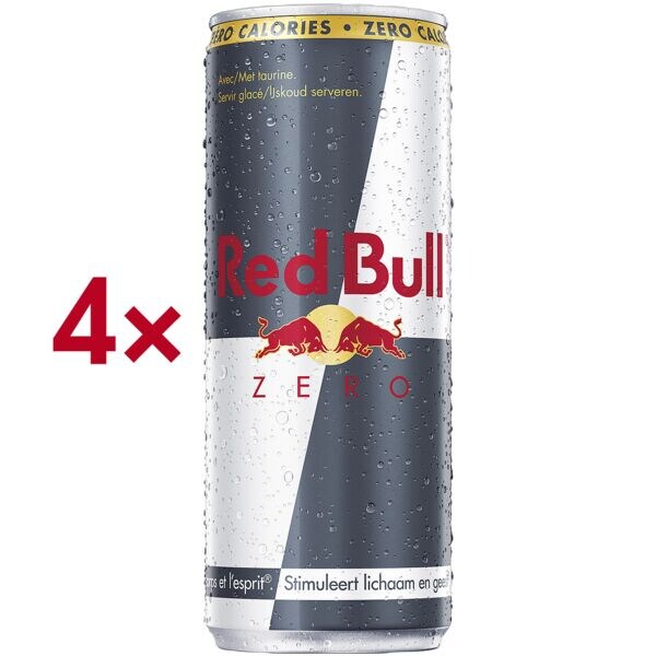 Red Bull Paquet de 4 boissons nergtiques  Zero  250 ml