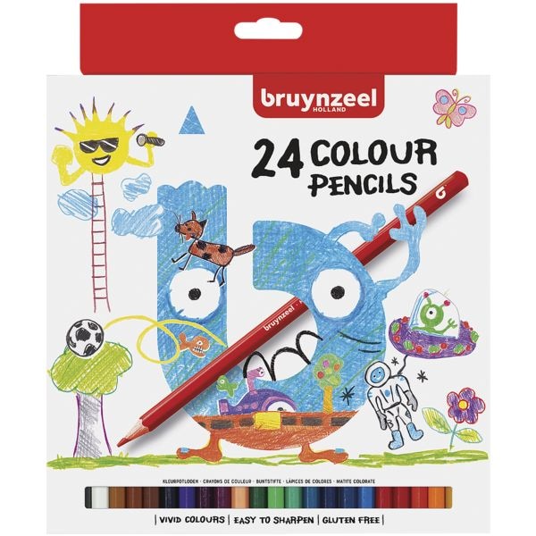Bruynzeel Paquet de 24 crayons de couleur  Basic Colour 