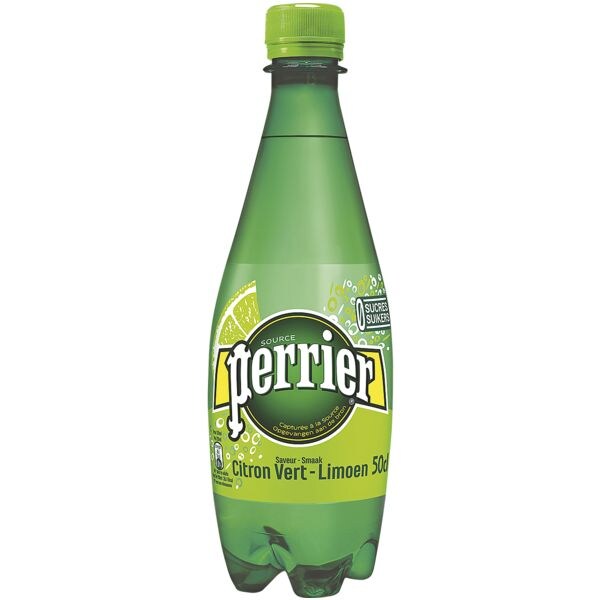 Perrier Paquet de 24 eaux minrales  citron vert  500 ml