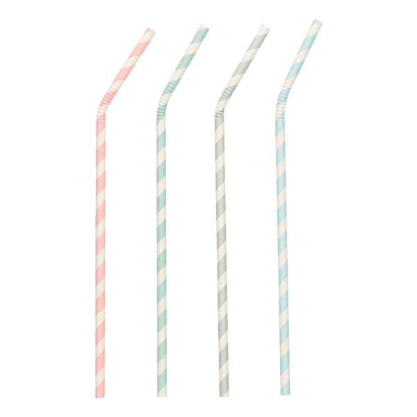 Papstar Paquet de 100 pailles en papier « pure Stripes » Papstar Paquet de 100 pailles en papier « pure Stripes »
