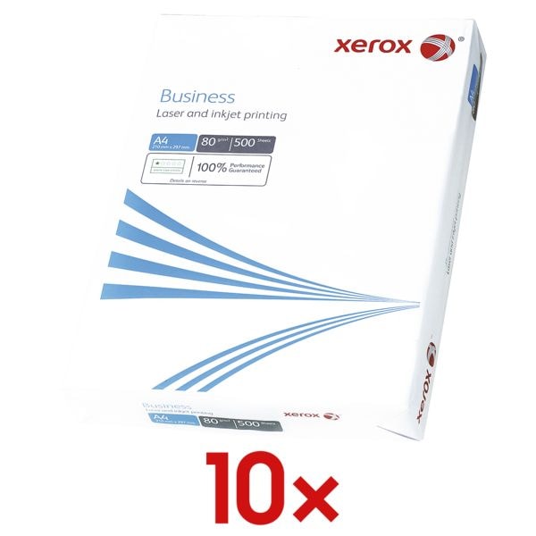 10x Papier imprimante multifonction A4 Xerox Business - 5000 feuilles au total