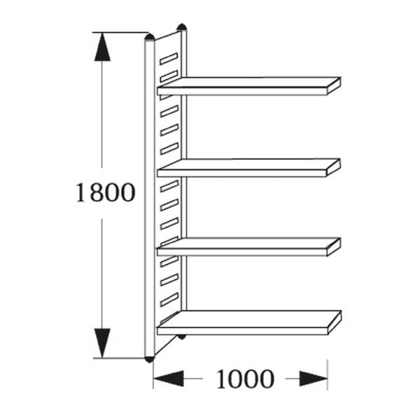 Kerkmann Rayonnage d'entrepôt « M2 4 NC » 100 cm de largeur, 40 cm de profondeur Kerkmann Rayonnage d'entrepôt « M2 4 NC » 100 cm de largeur, 40 cm de profondeur