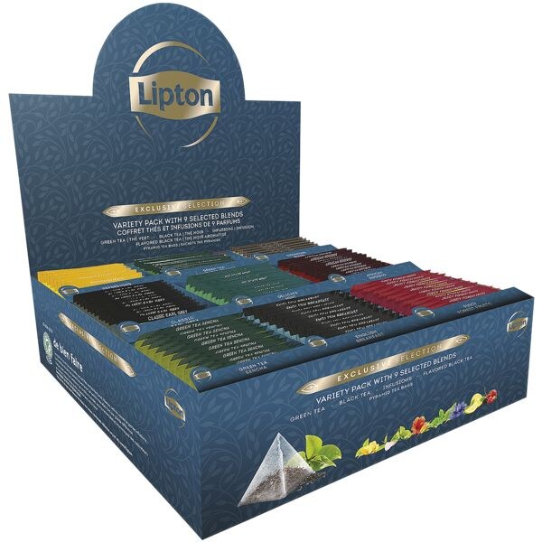 Lipton Boîte à thé « Exclusive Selection » 9 sortes en portion de tasse, 108 pièces