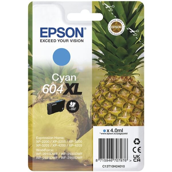 Epson Cartouche d'encre « 604XL » cyan (C13T10H24010)