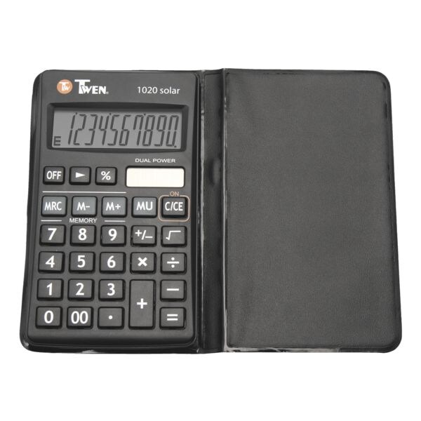 TWEN Calculatrice de poche  1020  avec tui de protection pliable