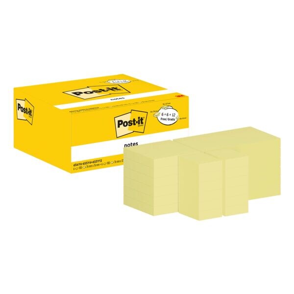 Lot de blocs de notes repositionnables « Notes » différentes tailles, 6+6+12 pièces